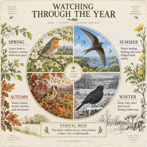 A sample page from A Year of Everyday Birds.