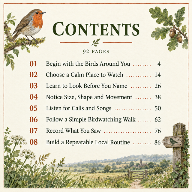 Contents of The First Birdwatching Walk, an AVENLORIS digital field guide.
